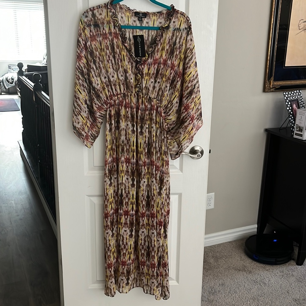 Sheer Dome Sleeve Dress